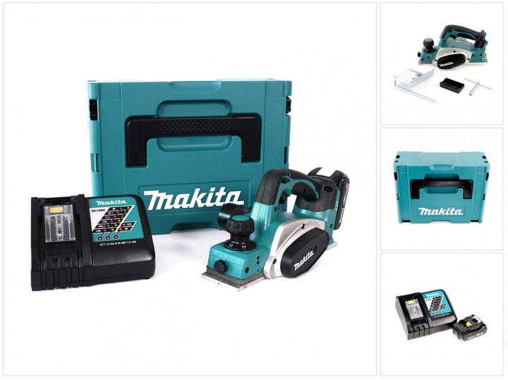 Immagine prodotto Makita DKP 180 RA1J Pialla a batteria 18V ​​​​​​​in valigetta MAKPAC + 1x Batteria 2,0 Ah + Caricaba