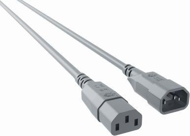 Actual product image Bachmann Power Cord C14 to C13 grey, Extension Cable (0.75 m)