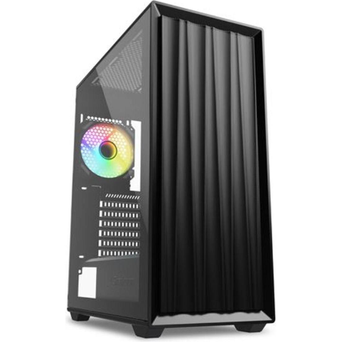 Sharkoon VK3 RGB ATX Zwart (zwart) (mATX, ATX, Mini-ATX), PC-behuizing, Zwart