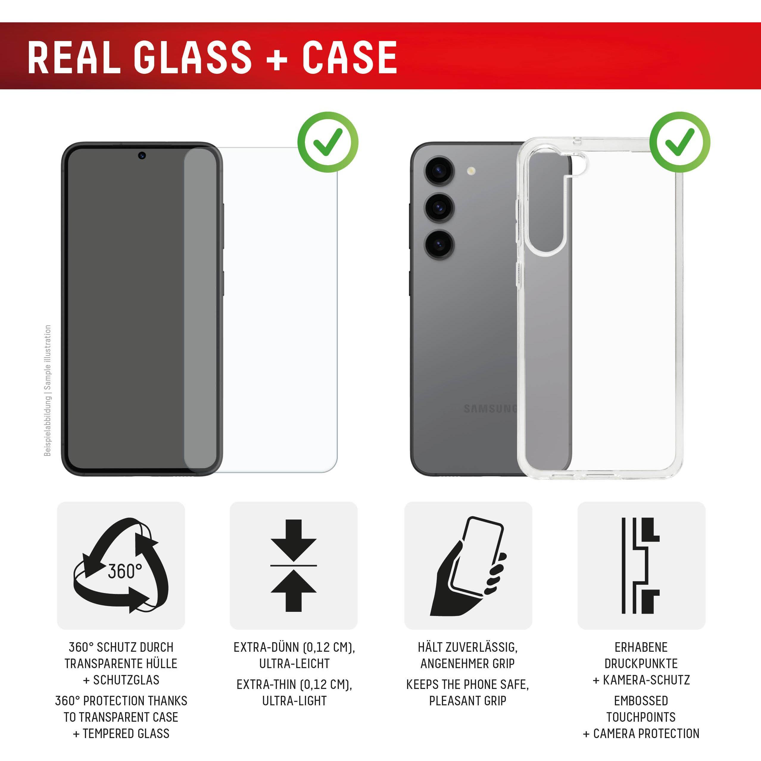 Thumbnail - Displex Real Glass, 2D Panzerglas + Handyhülle (1 Stück, Samsung Galaxy S24 FE), Smartphone Schutzfolie, Transparent