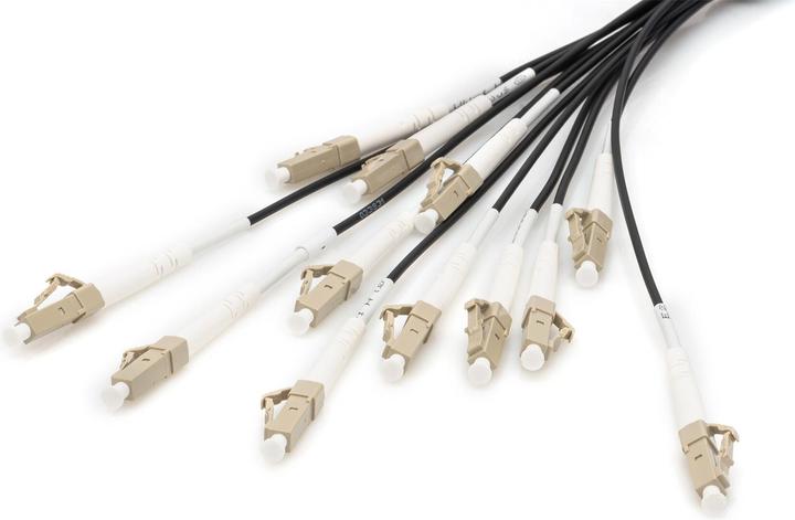 Digitus Vorkonfektionierte Glasfaser Universal Breakout Kabel, Multimode OM4, 12 Fasern, LC/UPC - LC/UPC (LSOH, 150 m)