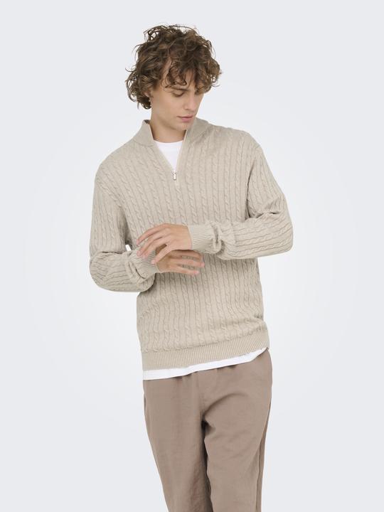 Produktbild Only & Sons Onsloui Reg 12 Cabel Half Zip Knit Noos (XS)