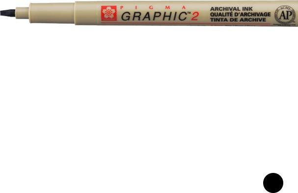 Actual product image Sakura Pigma Graphic Pen 2mm black (Black)
