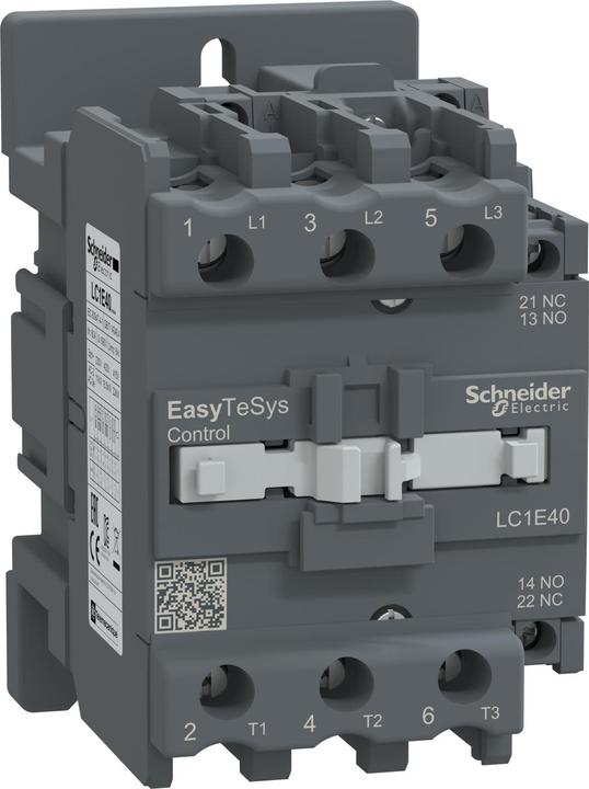 Actual product image Schneider Easy TeSys power contactor 3P 40A 1NO+1NC 24V AC 50/60Hz LC1E40B7