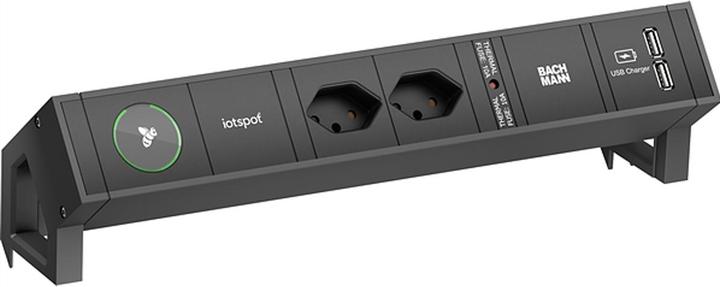 Actual product image Bachmann DESK2 iotspot 2xCH USB Charger 0.2m GST18, RAL9005 (2 x, Type 13, 0.20 m)