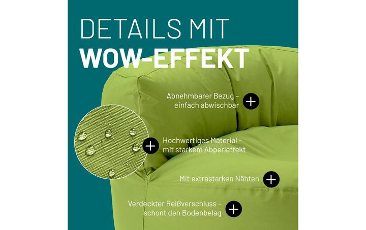 Produktbild Lumaland Sitzsack-Sofa, 320 l Polyester (PES), Grün