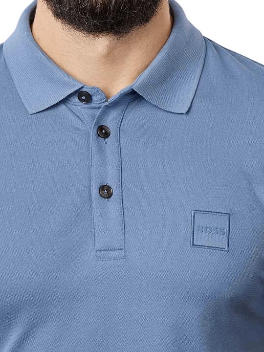 Image du produit Hugo Boss Boss Orange Short Sleeve Polo Shirt Slim Fit Open Blue (3XL)