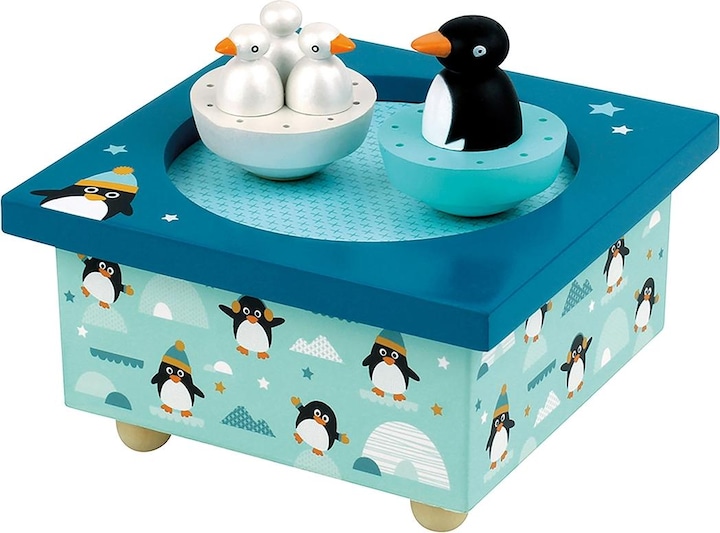 Actual product image Trousselier Music box with dancing penguins, magnetic