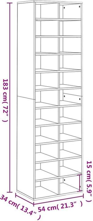 Immagine prodotto vidaXL Kehlani (54 x 34 x 183 cm)