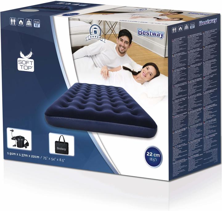 Productafbeelding Bestway Gevlokt luchtmatras - Luchtpomp / Tweepersoons (135 x 190 cm)