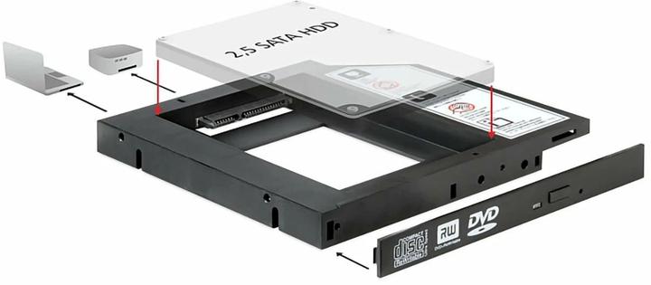 Immagine prodotto Delock Adattatore per alloggiamento DVD per 2.5 SATA SSD per 2.5 SATA HDD&SSD