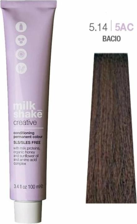 Actual product image Milk_Shake Creative Conditioning Permanent Colour 100ml 5.14/5AC Ash Copper Deep Light Brown (5.14, 5AC Ash Copper Deep Light Brown)