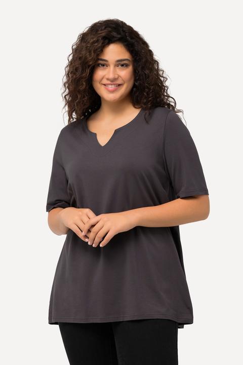 Actual product image Ulla Popken Essential Notch Neck Stretch Tee (60)