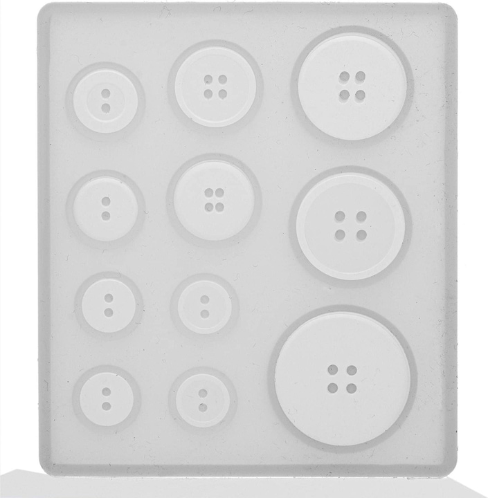 Produktbild Glorex Form aus Silikon 9 x 8 cm, 11-teilig, Knöpfe
