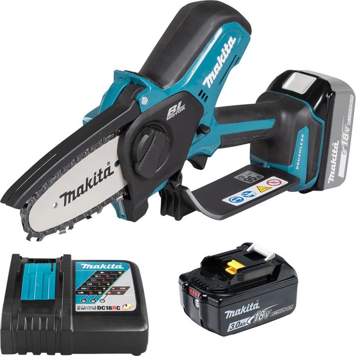 Productafbeelding Makita Snoerloze snoeizaag 18V / 3.0 Ah, 1 accu + lader (Accu kettingzaag)