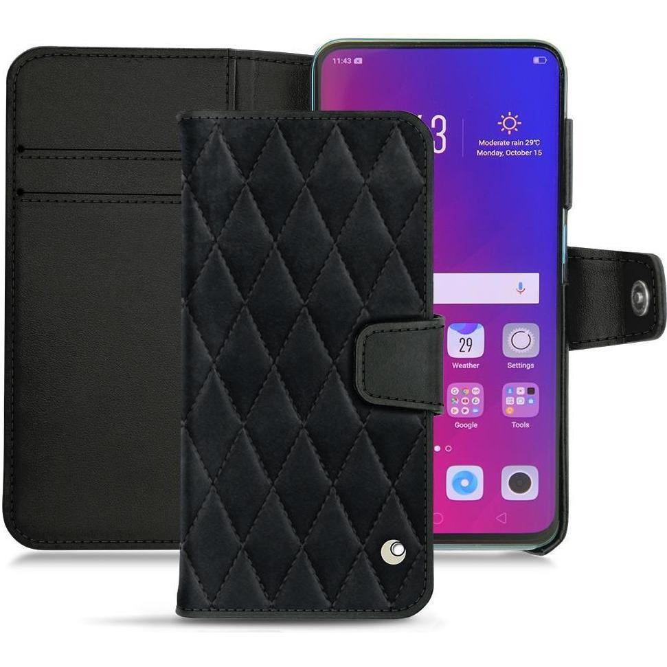 Noreve Lederschutzhülle Wallet (Oppo Find X), Smartphone Hülle, Schwarz