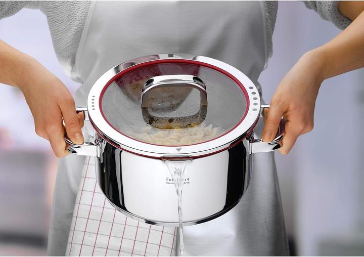 Actual product image WMF Kochtopf Bratentopf Induktion 16cm Glasdeckel 1,4l Function4 Edelstahl (16 cm, Casserole + Stewpot, Pot, Stainless steel)