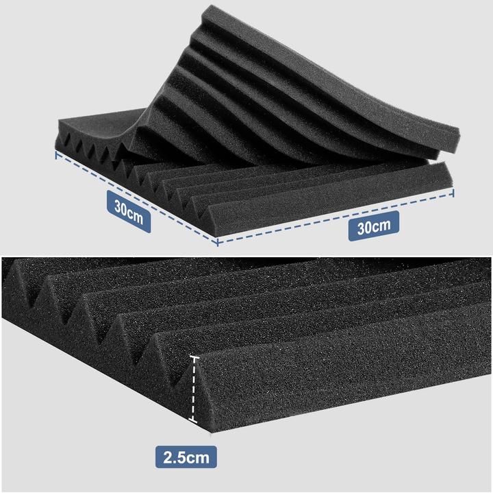 Actual product image Kuchoow Sound absorber acoustic foam, 24 pieces (24 pcs.)