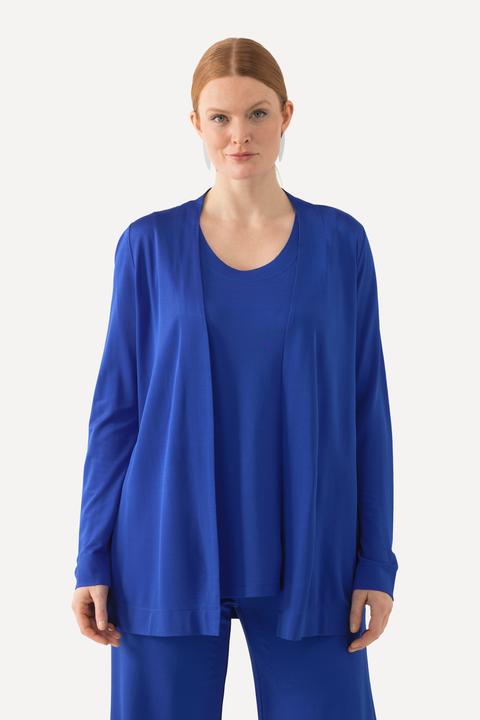 Produktbild Ulla Popken Slinkyjacke, offene Form, Schalkragen, Langarm (58)