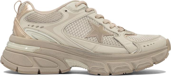 Actual product image Golden Goose lightstar leather and mesh sneakers colour taupe (39)