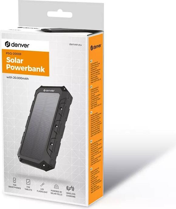 Actual product image Denver PSQ-20008 (20000 mAh, 5 W, 5 Wh)