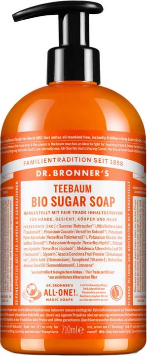 Produktbild Dr. Bronner's Sugar Soap Teebaum (Flüssigseife, 710 ml)