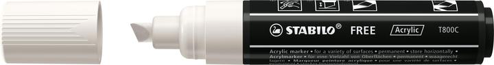 Actual product image STABILO Acrylic markers - FREE Acrylic - T800C wedge tip 4-10mm - single pen - white (White, 10 mm, 1 x)
