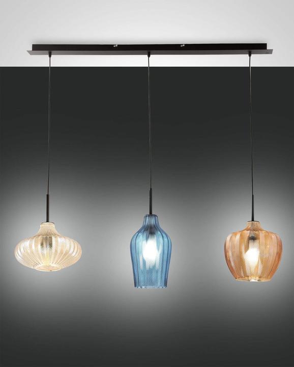 Immagine prodotto Fabas Luce 372548363Lampada a sospensione Olbia ambra, azzurro, champagne (E27)