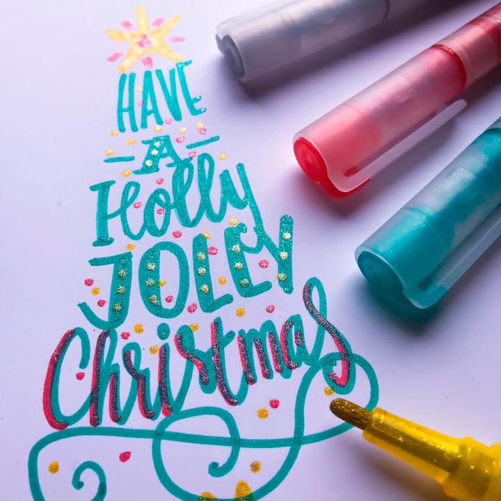 Actual product image Bruynzeel Kids glitter felt tip pens (Multicoloured, 6 x)