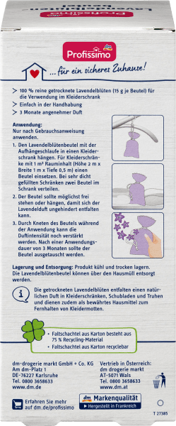 Actual product image dm Profissimo Fragrance sachet lavender flower bag