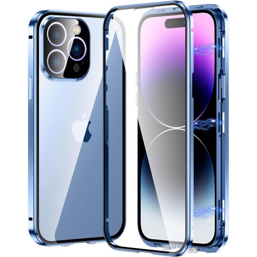 Cover-Discount iPhone 15 Pro Max - Magnetische Schutzhülle mit Panzerglas silber (Apple iPhone 15 Pro Max), Smartphone H...