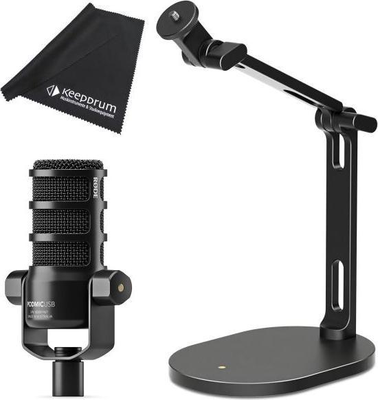 Rode Podmic USB, Popschutz Rode DS-2 Desktop-Stativ keepdrum Mikrofasertuch, USB-C Kabel