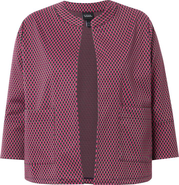 Immagine prodotto Ulla Popken Giacca aperta in jacquard con scollo rotondo e maniche a 3/4 (42, 44)