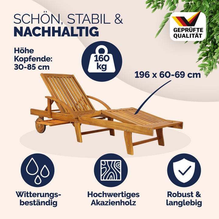 Actual product image Casaria Sun lounger (195.50 cm)