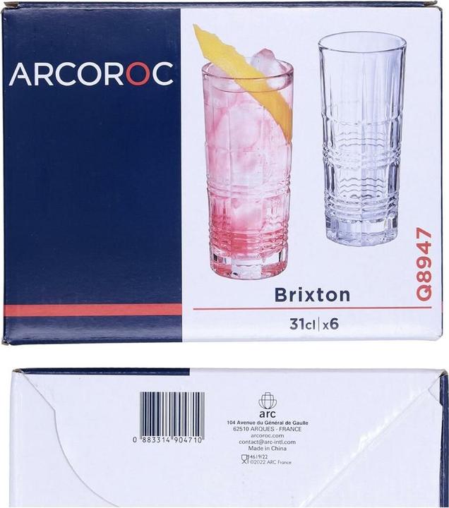 Produktbild Arcoroc Gläserset Brixton Glas 310 ml (6 Stück) (0.31 l, 6 x)
