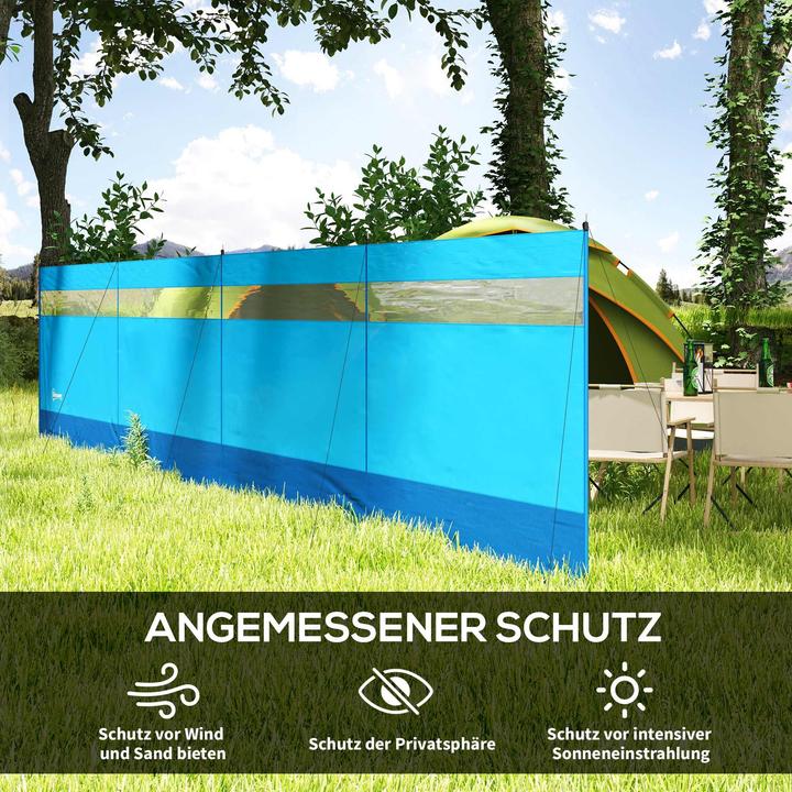 Produktbild Outsunny Windschutz Polyester, Stahl Blau (3 kg)