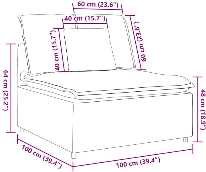 Produktbild vidaXL modulares Sofa (1-Sitzer)