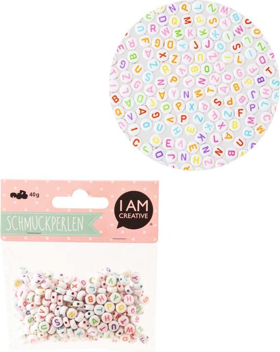 Actual product image I Am Creative Schmuckperlen – Buchstaben rund