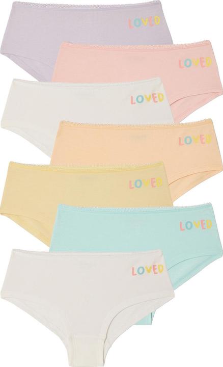 Immagine prodotto Vertbaudet 7er-Pack Mädchen Shortys LOVED, Bio-Baumwolle BASIC (92, 98, Confezione da 7)