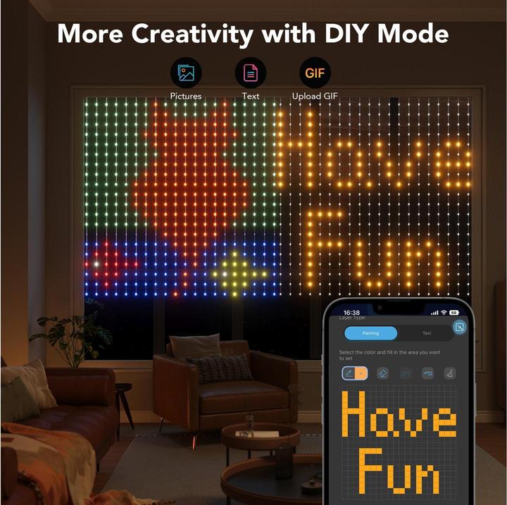 Produktbild Govee Curtain Light (RGBIC, 150 cm, Indoor)