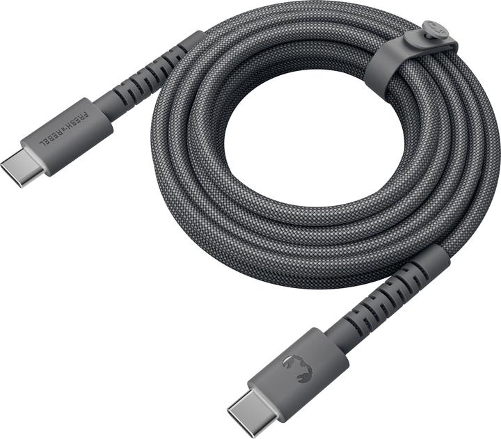 Immagine prodotto Fresh'N Rebel Fresh 'n Rebel USB-C zu USB-C silikon geflochtenes Kabel "FlexWave" 3m, 100W, Storm Grey (3 m, 100 W)