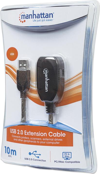 Produktbild Manhattan In Reihe schaltbar, A-Stecker / A-Buchse (10 m, USB 2.0, 2.50 W)