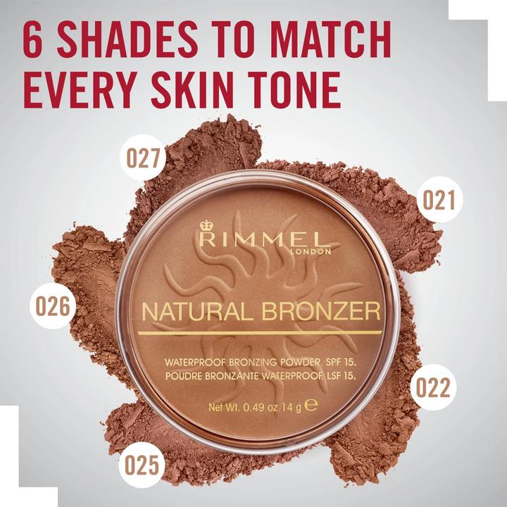Actual product image Rimmel London RIMMEL Natural Bronzer Face Bronzer 002 Sunbronze 14g (002 Sunbronze, Bronzer, 14 g)
