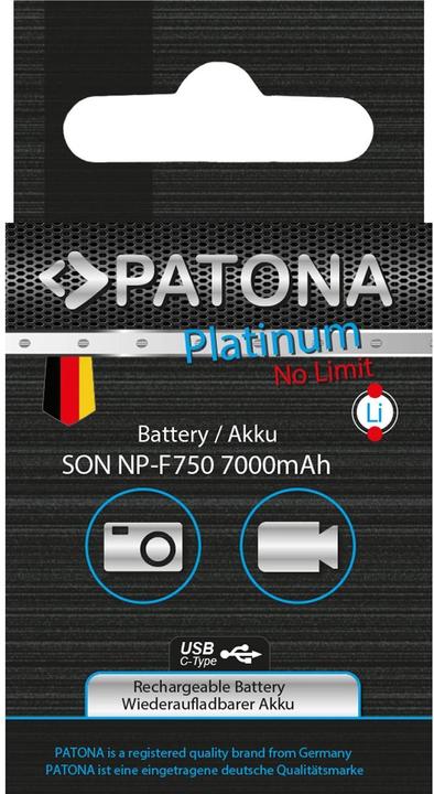 Image du produit Patona Platinum Akku NP-F750 USB-C (Batterie de l'appareil photo)