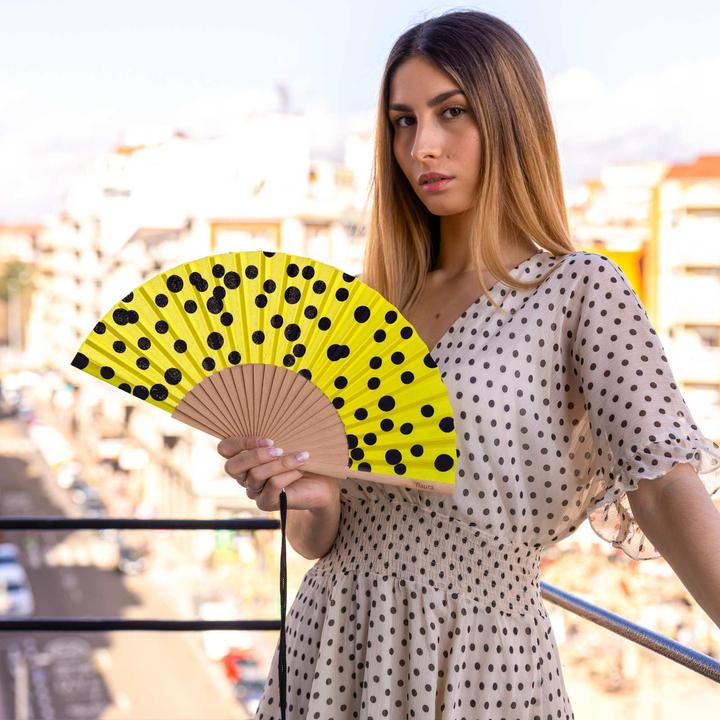 Produktbild Fisura Handfächer YELLOW DOTS