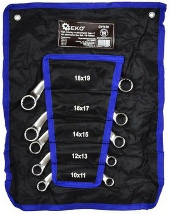 Produktbild GEKO Ringschlüssel Typ C für Lichtmaschinen, Satz Ã 5 Stück, 10-19 mm (10  mm, 12 mm, 17 mm, 18 mm, 11 mm, 16 mm, 13 mm, 15 mm, 14 mm, 19 mm)