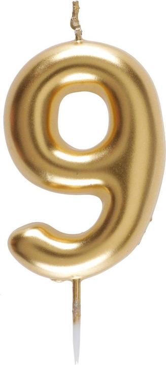 Santex Kerze Zahl 9 - Gold (9cm) (1 Stk.)