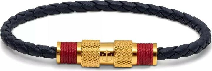 Tom Hope Canterbury Blue Bracelet M (19.50 cm, Edelstahl, Leder)