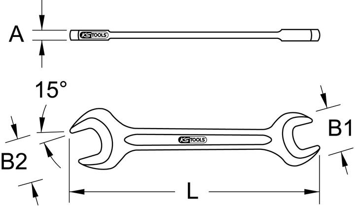 Produktbild KS Tools Doppelmaul-Kraftschlüssel (24 mm, 19 mm)