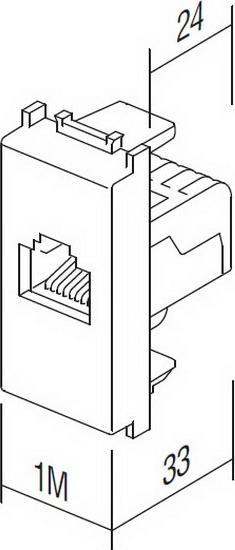 Actual product image Magni Series Module sockets SOCKET CAT5e KSRJ45 8/8 1M ES (CAT5, 1 m)